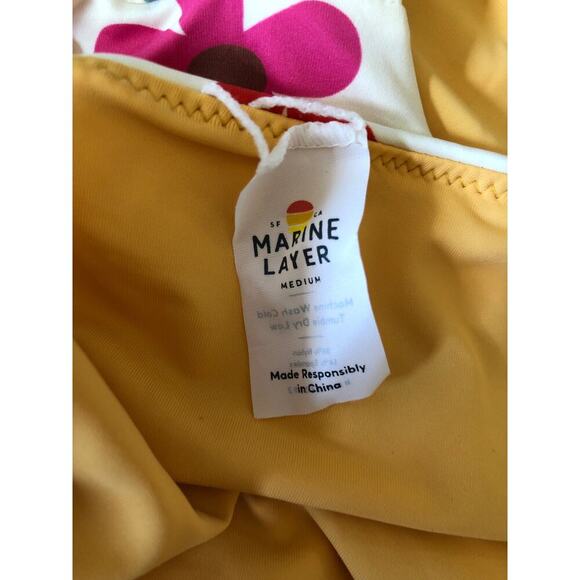 Marine Layer Oaxaca Bikini Set Top & Bottoms High Waisted Floral White  NWT M - Picture 9 of 11